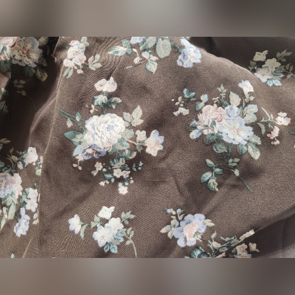 SHEIN Blue Floral Print Ruffled Brown Short Dress - Picture 12 of 12